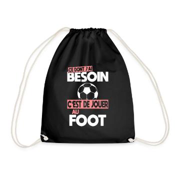 Ce dont j'ai besoin c'est de jouer au Foot - Sac de sport léger - noir - Devant
