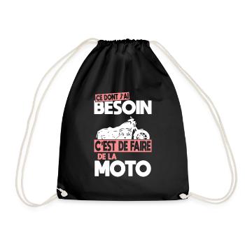 Ce dont j'ai besoin c'est de faire de la Moto - Sac de sport léger - noir - Devant