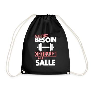 Ce dont j'ai besoin c'est d'aller à la Salle - Sac de sport léger - noir - Devant
