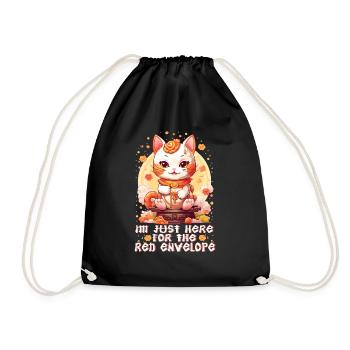 Chat porte-bonheur du Nouvel An chinois juste ici pour le - Sac de sport léger - noir - Devant