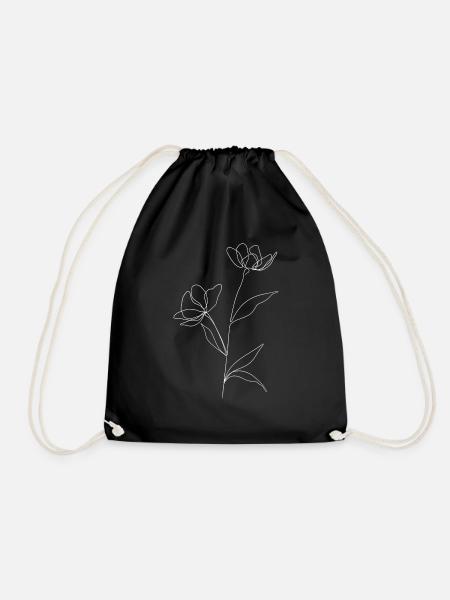 Blume by Isa.unprofessional - Turnbeutel - Schwarz