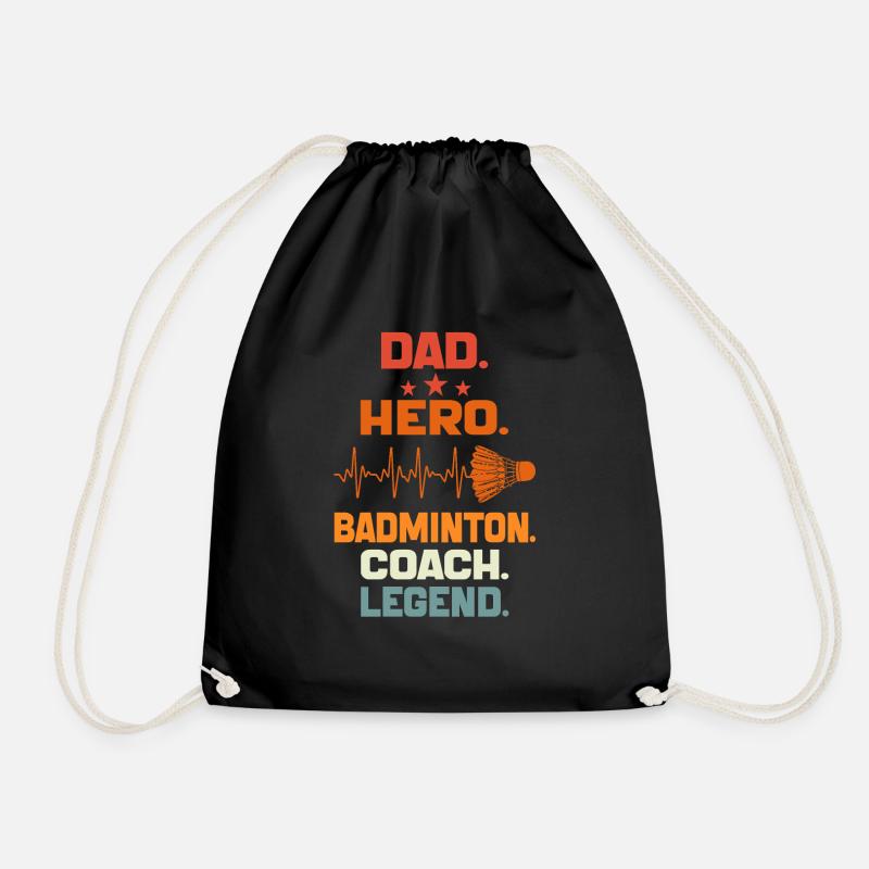 Papa Held Badminton Coach Legende Badminton DAD Geschenk - Turnbeutel - Schwarz