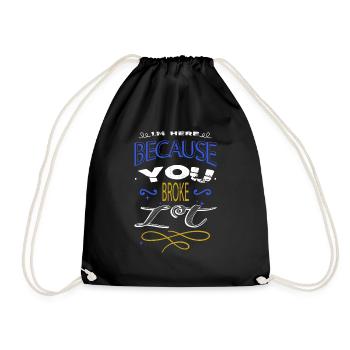 gift idea sayings cool geek funny mechanic - Drawstring Bag - black - Front