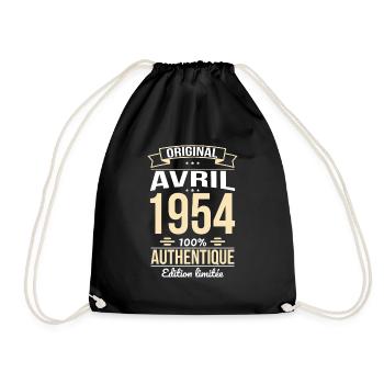 Anniversaire 70 ans - Original - Avril 1954 - Sac de sport léger - noir - Devant