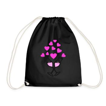 🥂💖Romantic toast design for specialdays - Drawstring Bag - black - Front