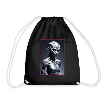 Alien woman - Drawstring Bag - black - Front