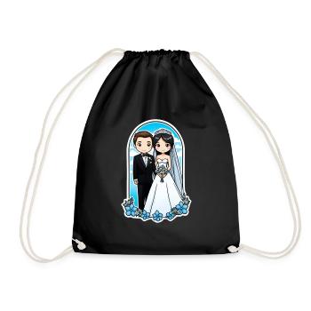 just married - pour mariage - Sac de sport léger - noir - Devant