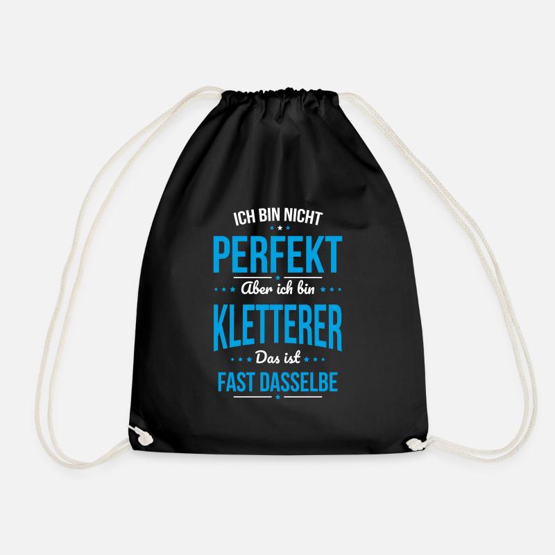 Ich bin nicht perfekt aber ich bin Kletterer - Turnbeutel - Schwarz