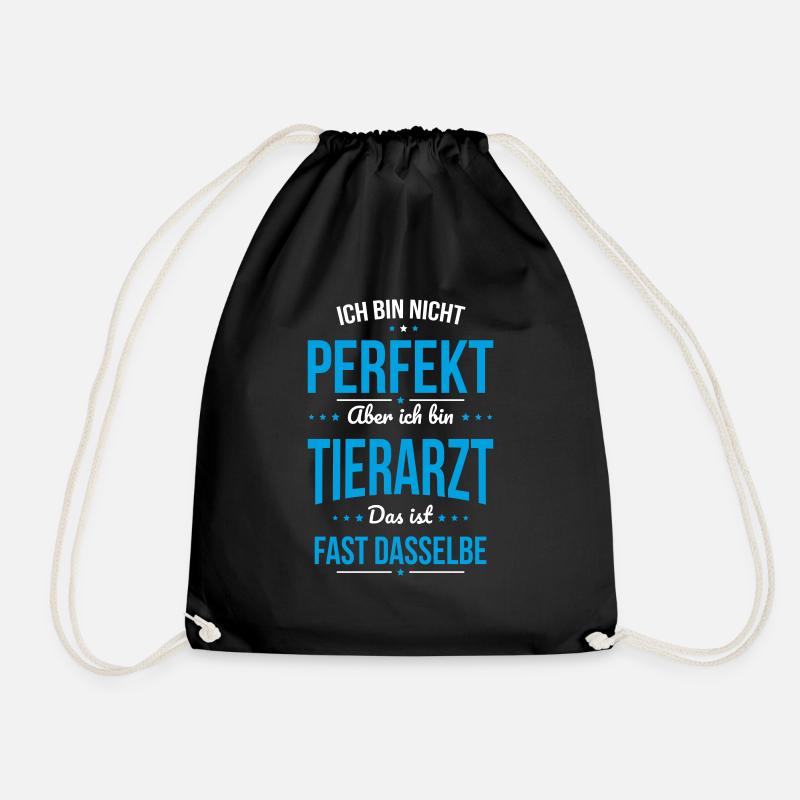 Ich bin nicht perfekt aber ich bin Tierarzt - Turnbeutel - Schwarz