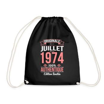 50th Anniversary - Original - July 1974 - Drawstring Bag - black - Front