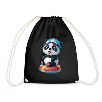 L’aventure de natation de Panda ! - Sac de sport léger - noir - Devant