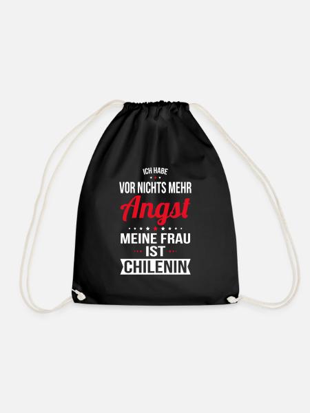 Meine Frau ist Chilenin - Geschenkidee Humor - Turnbeutel - Schwarz