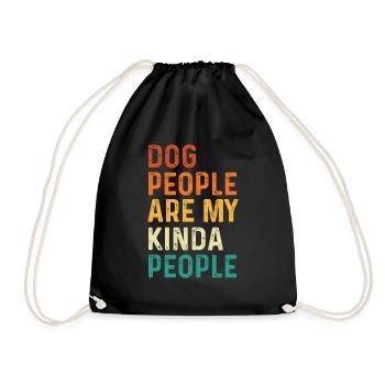 Dog People Are My Kinda People - Dog Owner - Drawstring Bag - black - Front