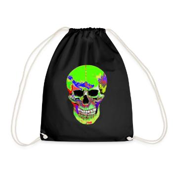 colorful Scull - Turnbeutel - Schwarz - Vorne