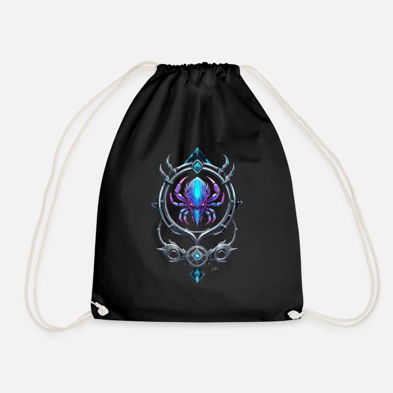 Cancer Futuristic Symbol - Drawstring Bag - black