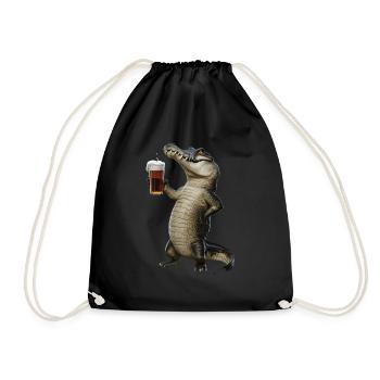 Krokodil Bier - Turnbeutel - Schwarz - Vorne