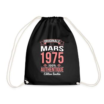 50. Jahrestag - Original - März 1975 - Turnbeutel - Schwarz - Vorne
