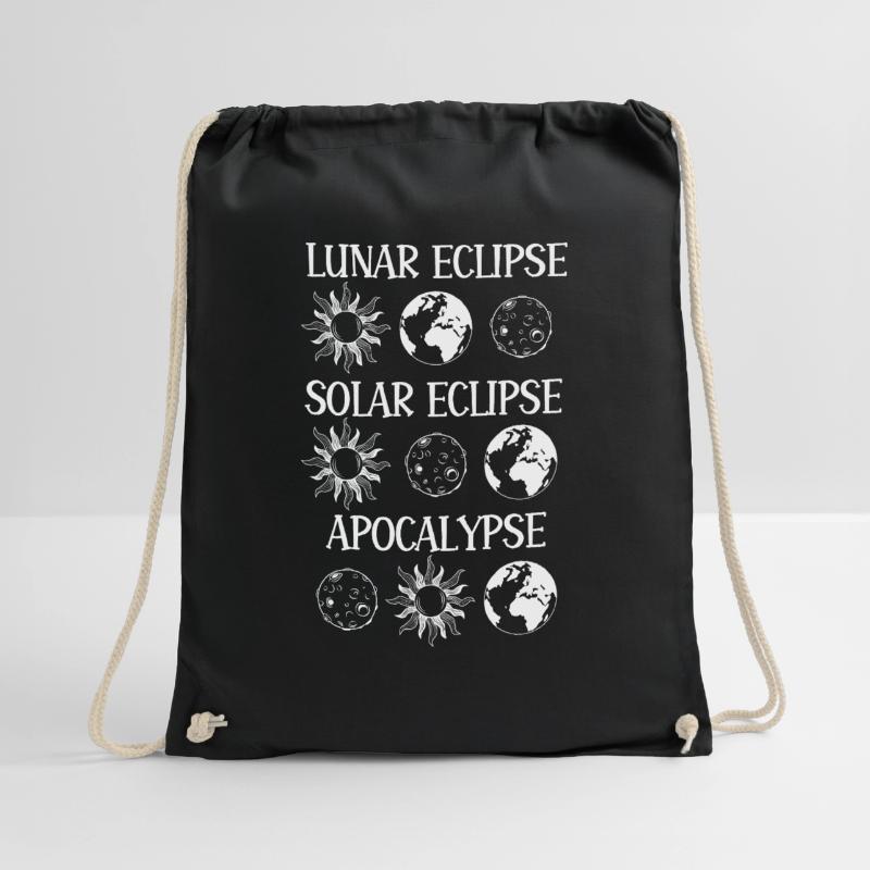 Lunar Eclipse Solar Eclipse Apocalypse Drawstring Bag
