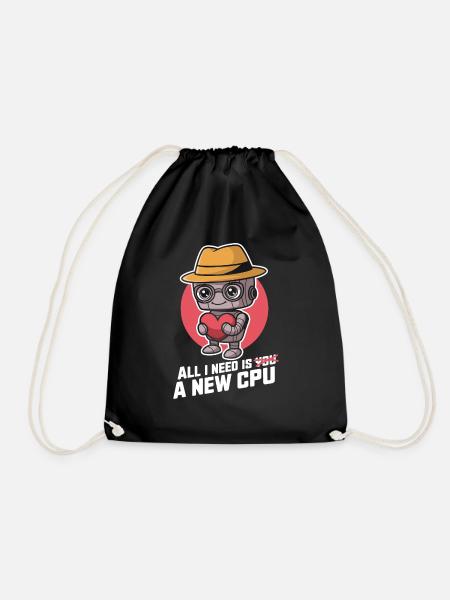 All I need is ...a new cup - Drawstring Bag - black