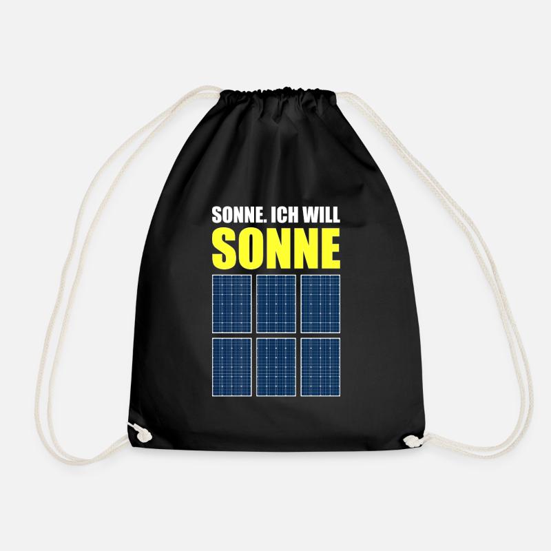 Sonne, Photovoltaik, Solarzelle, Sommerfans, Strom - Turnbeutel - Schwarz