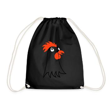 poule / hen (de la tête, 3c) - Sac de sport léger - noir - Devant