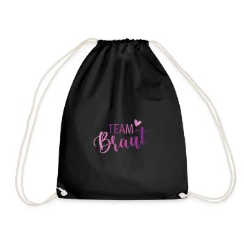 Team Braut - Turnbeutel - Schwarz - Vorne