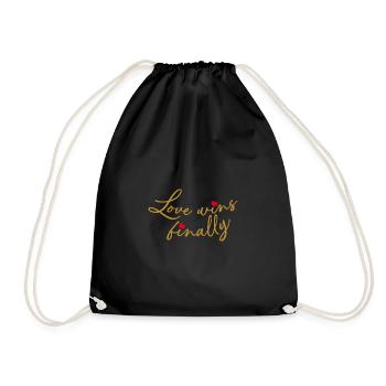 Love finally wins - Drawstring Bag - black - Front