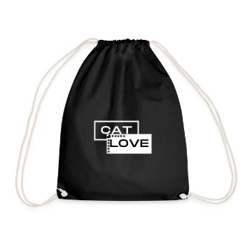 Cat Love - Design pour les amoureux des chats - Sac de sport léger - noir - Devant