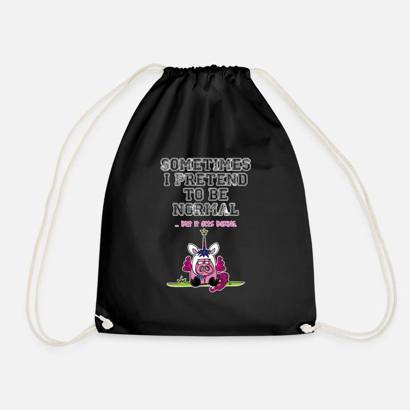 Unipoos - Sometimes I pretend to be normal - Turnbeutel - Schwarz