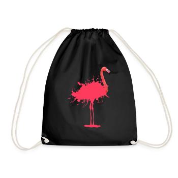 Flamingo - color blob - Drawstring Bag - black - Front