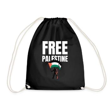Free Palestine Freedom Freiheit Palestina - Turnbeutel - Schwarz - Vorne