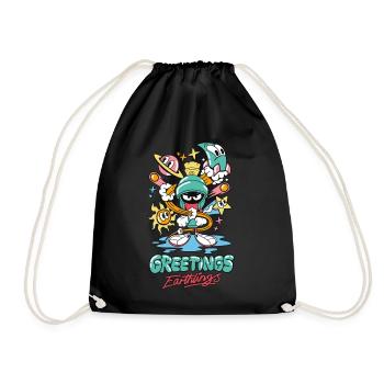 Looney Tunes Marvin Greetings Earthlings - Drawstring Bag - black - Front