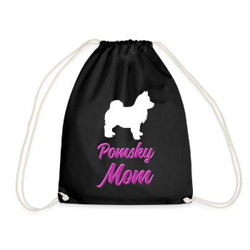 Lustiges Pomsky-Besitzer Hund Mom Geschenk - Turnbeutel - Schwarz - Vorne