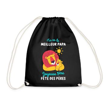 Body bébé meilleur papa première fête des pères - Sac de sport léger - noir - Devant