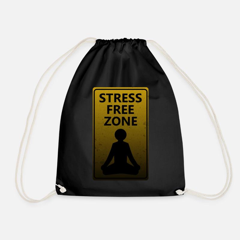 Stress Free Zone - Drawstring Bag - black