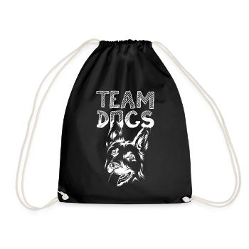 team dogs icon dog illustration logo icon - Drawstring Bag - black - Front