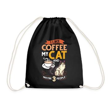 Cafetière Chat Machine Chaton Tasse Grains - Sac de sport léger - noir - Devant