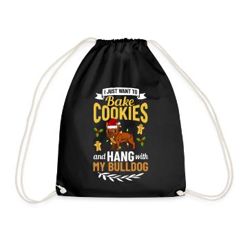 Bouledogue anglais chien chiot Noël - Sac de sport léger - noir - Devant