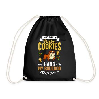 Chien Bulldog anglais Chiots Noël - Sac de sport léger - noir - Devant