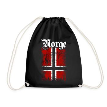 Norge | Norvège avec drapeau norvégien - Sac de sport léger - noir - Devant