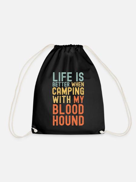 Bloodhound Camping retro vintage - Turnbeutel - Schwarz