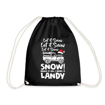Let it Snow Bring it on I Drive a Landy - Drawstring Bag - black - Front