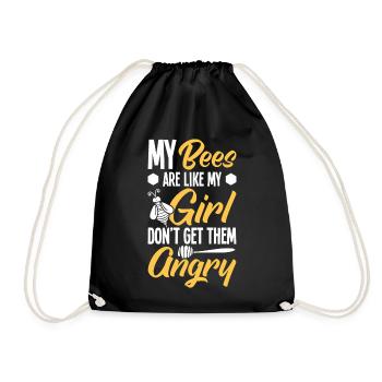 Beekeepers Bees Honey bees Beekeeping - Drawstring Bag - black - Front
