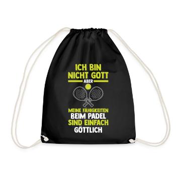 Tennis Padelspieler Padel - Turnbeutel - Schwarz - Vorne