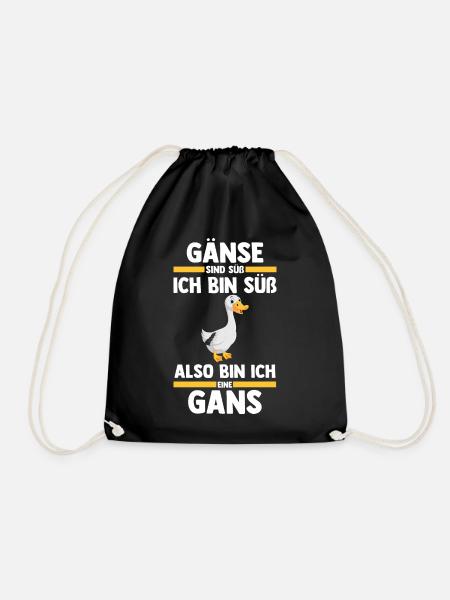 Gans Gänse - Turnbeutel - Schwarz