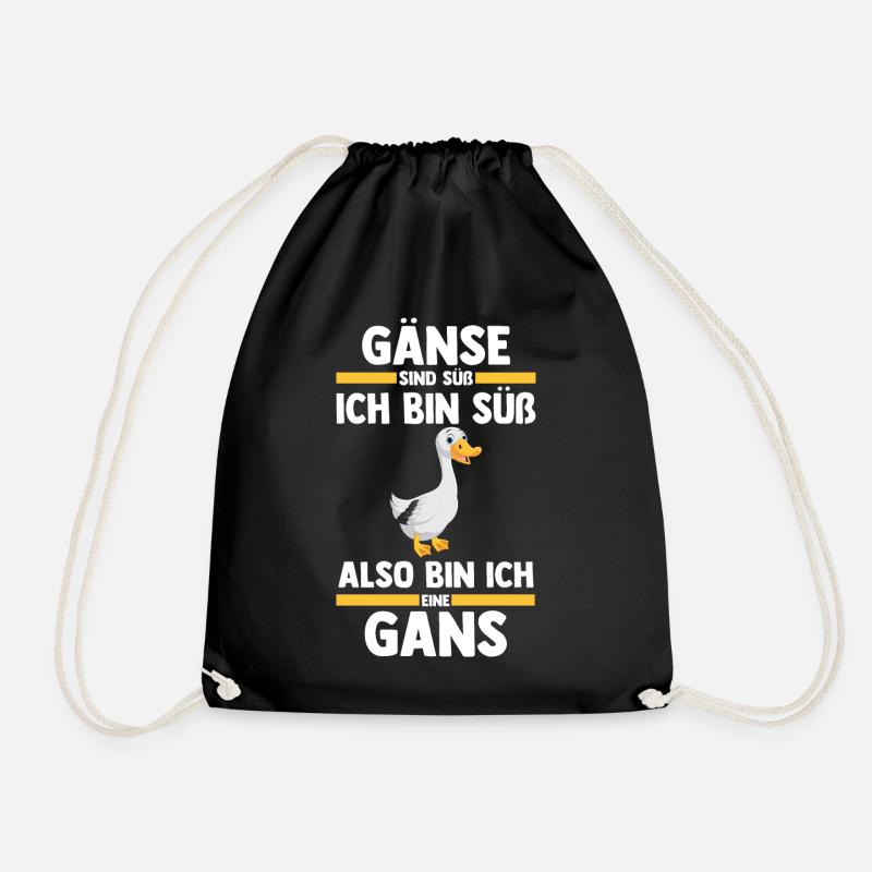 Gans Gänse - Turnbeutel - Schwarz