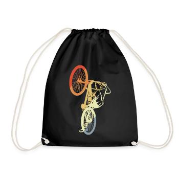 Vintage BMX Fahrer - Turnbeutel - Schwarz - Vorne