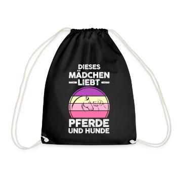 Pferde Pferdeliebhaber Hundeliebhaber Hunde - Turnbeutel - Schwarz - Vorne