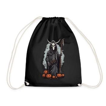 Grim Reaper Halloween Demonic Druid Design - Drawstring Bag - black - Front