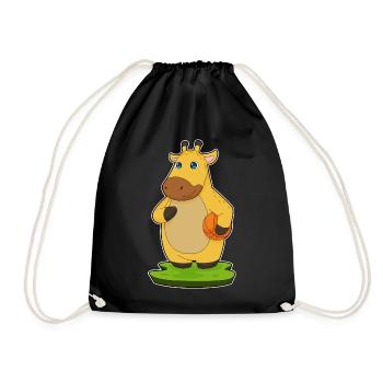 Giraffe Basketballspieler Basketball - Turnbeutel - Schwarz - Vorne
